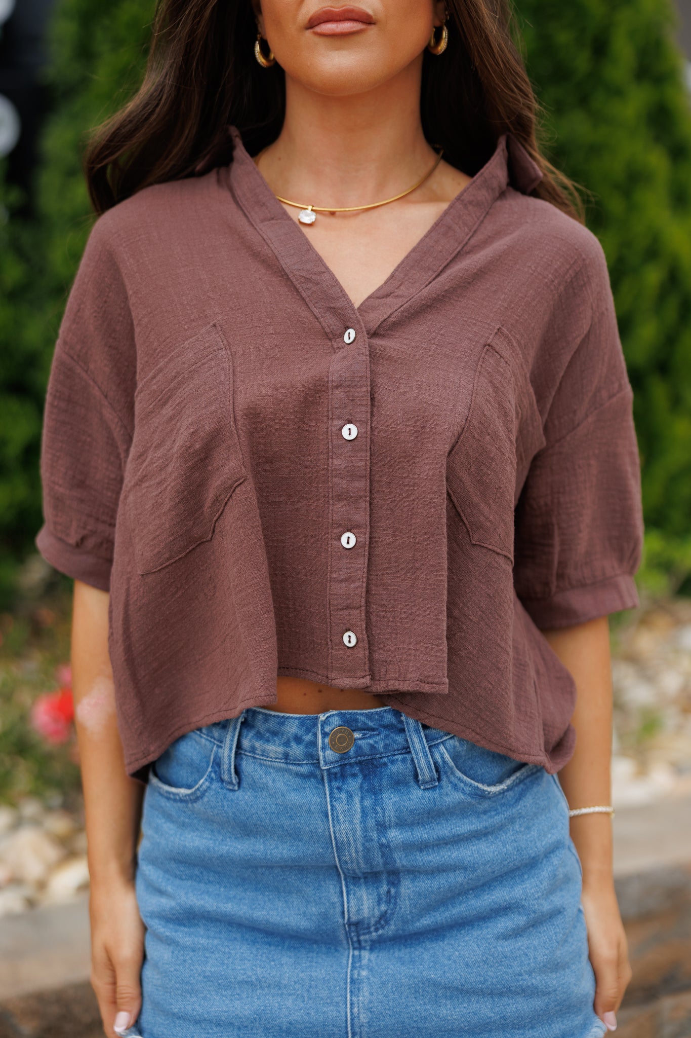"Jessie" Top in Brown
