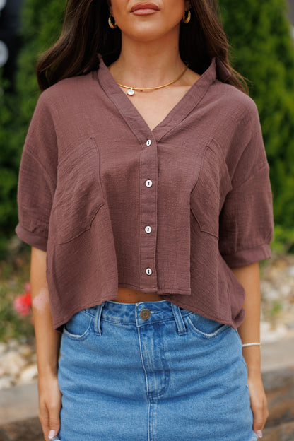 "Jessie" Top in Brown