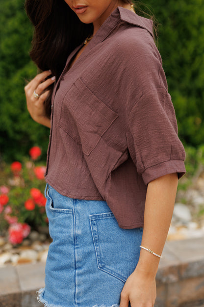 "Jessie" Top in Brown