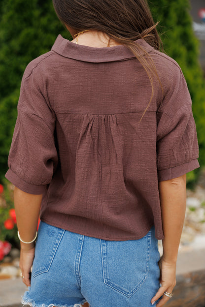 "Jessie" Top in Brown