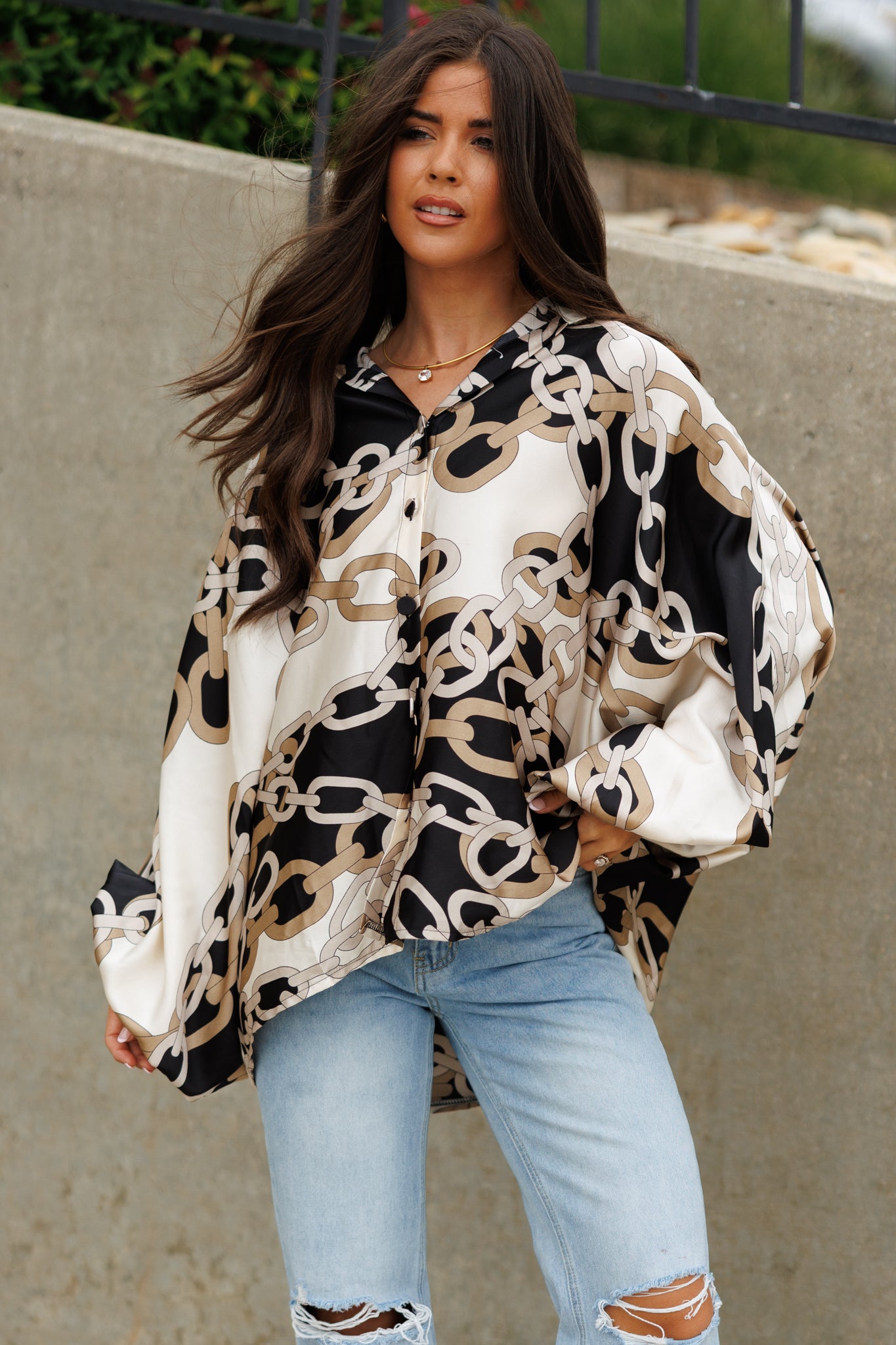 Chainlink Satin Top