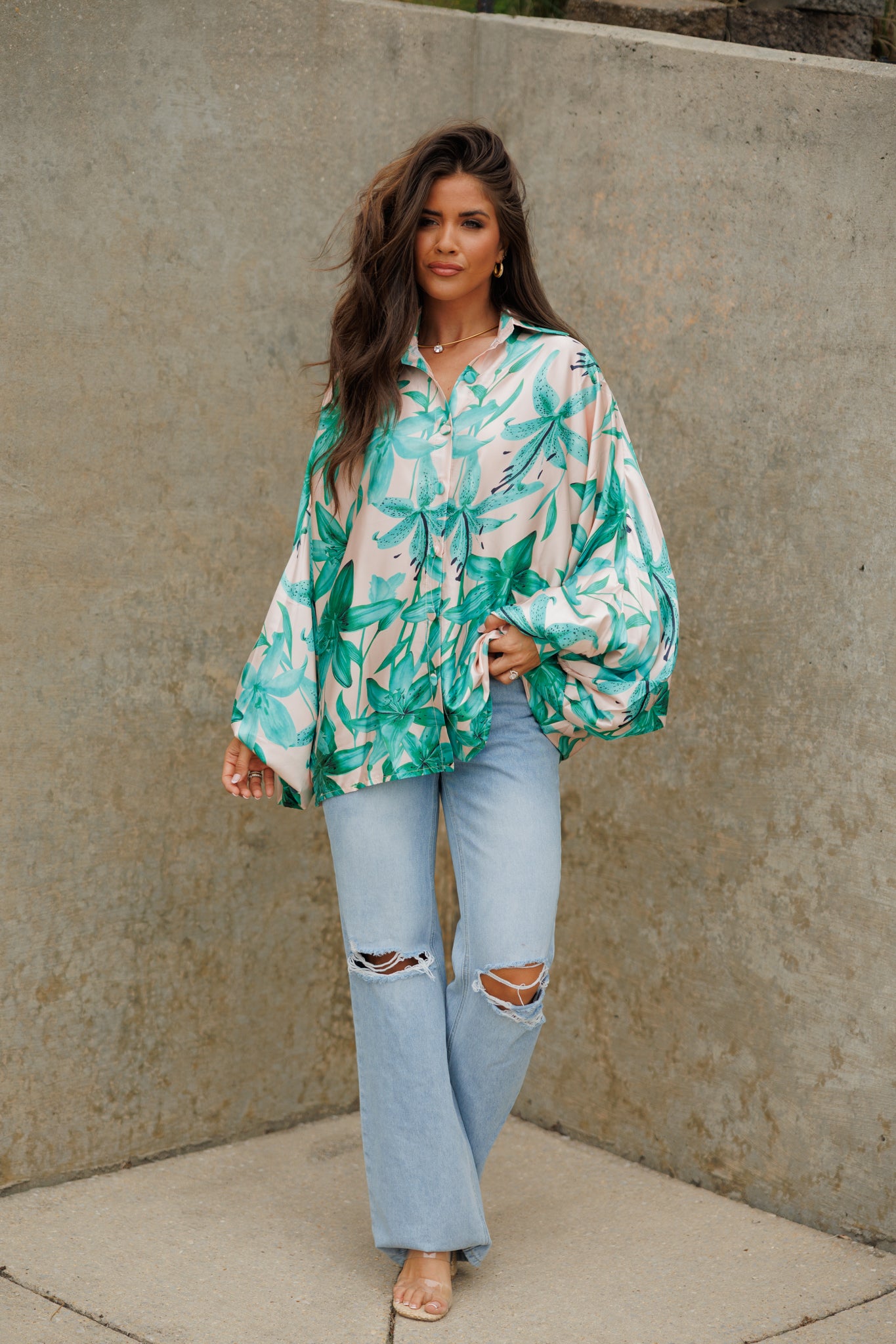 NEW!! Palm Beach Satin Top