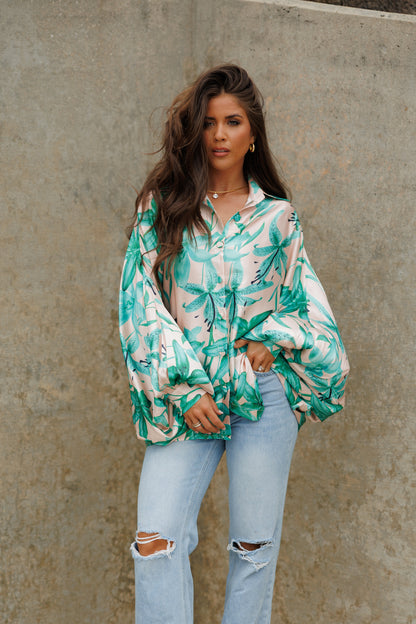 NEW!! Palm Beach Satin Top