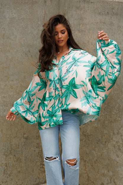 NEW!! Palm Beach Satin Top