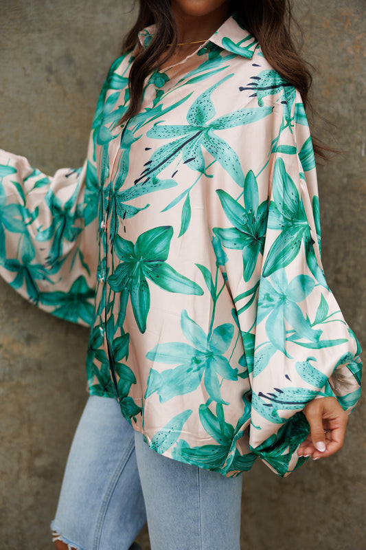 NEW!! Palm Beach Satin Top
