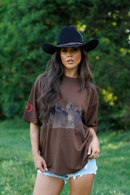 Wild Horse Short Sleeve Tee in Brown