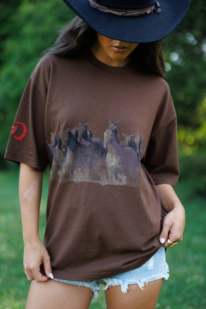 Wild Horse Short Sleeve Tee in Brown