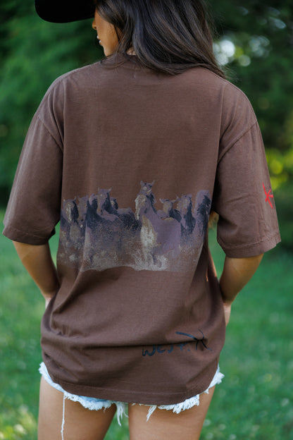 Wild Horse Short Sleeve Tee in Brown