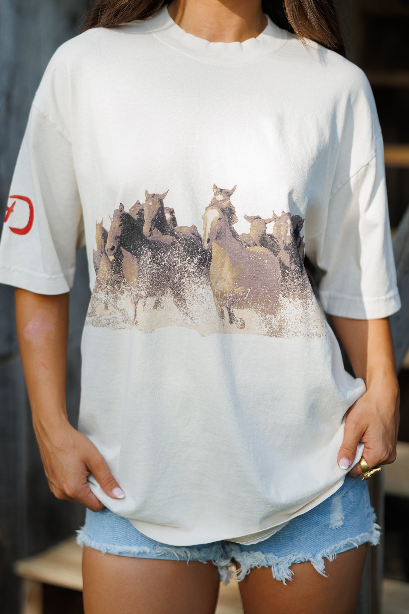 Wild Horse Short Sleeve Tee in Ivory