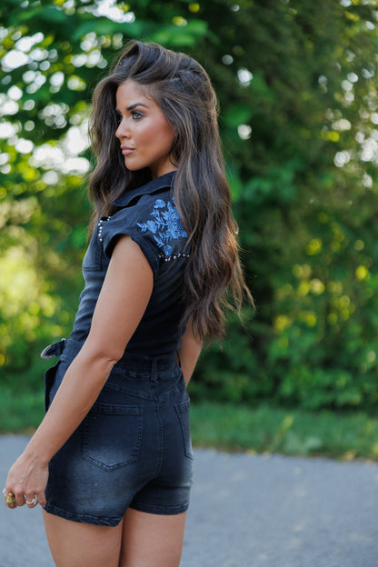 Midnight Rodeo Denim Romper