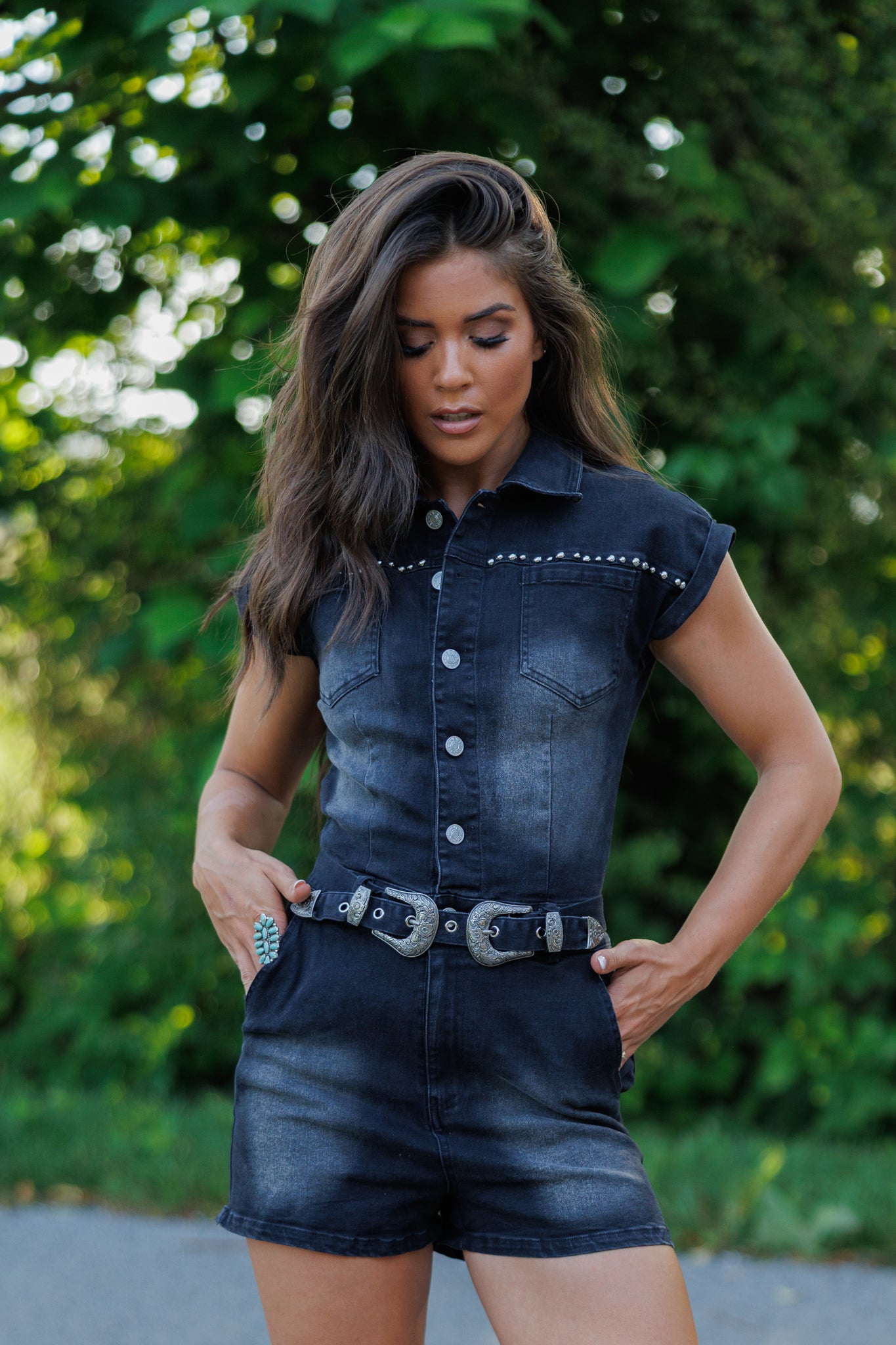 Midnight Rodeo Denim Romper