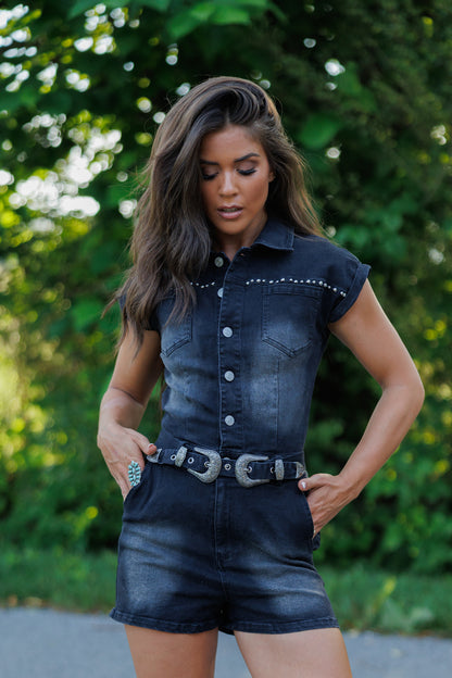 Midnight Rodeo Denim Romper