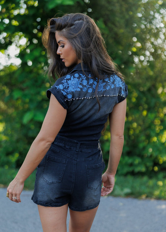 Midnight Rodeo Denim Romper