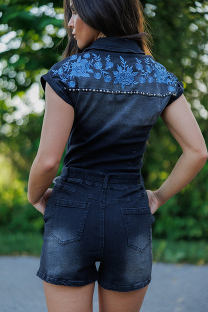 Midnight Rodeo Denim Romper