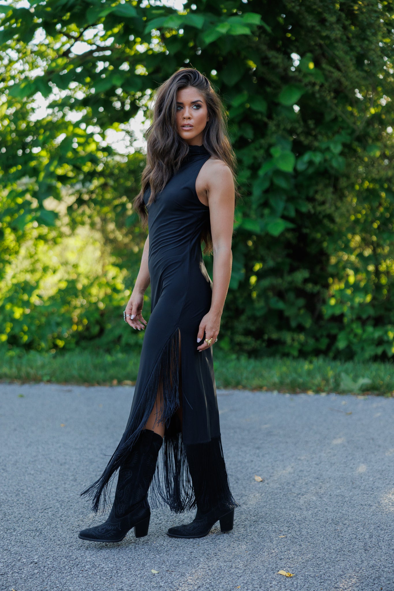 Houston Fringe Midi Dress