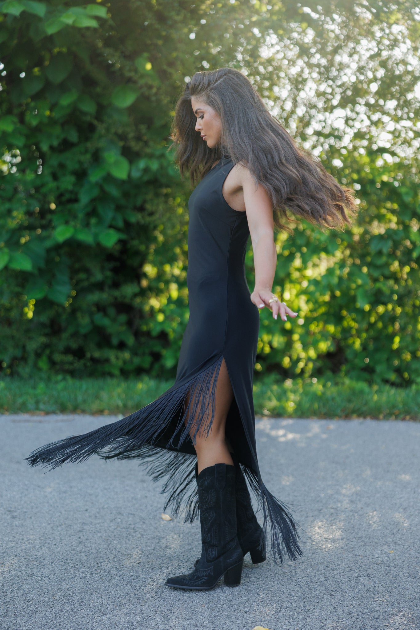 Houston Fringe Midi Dress