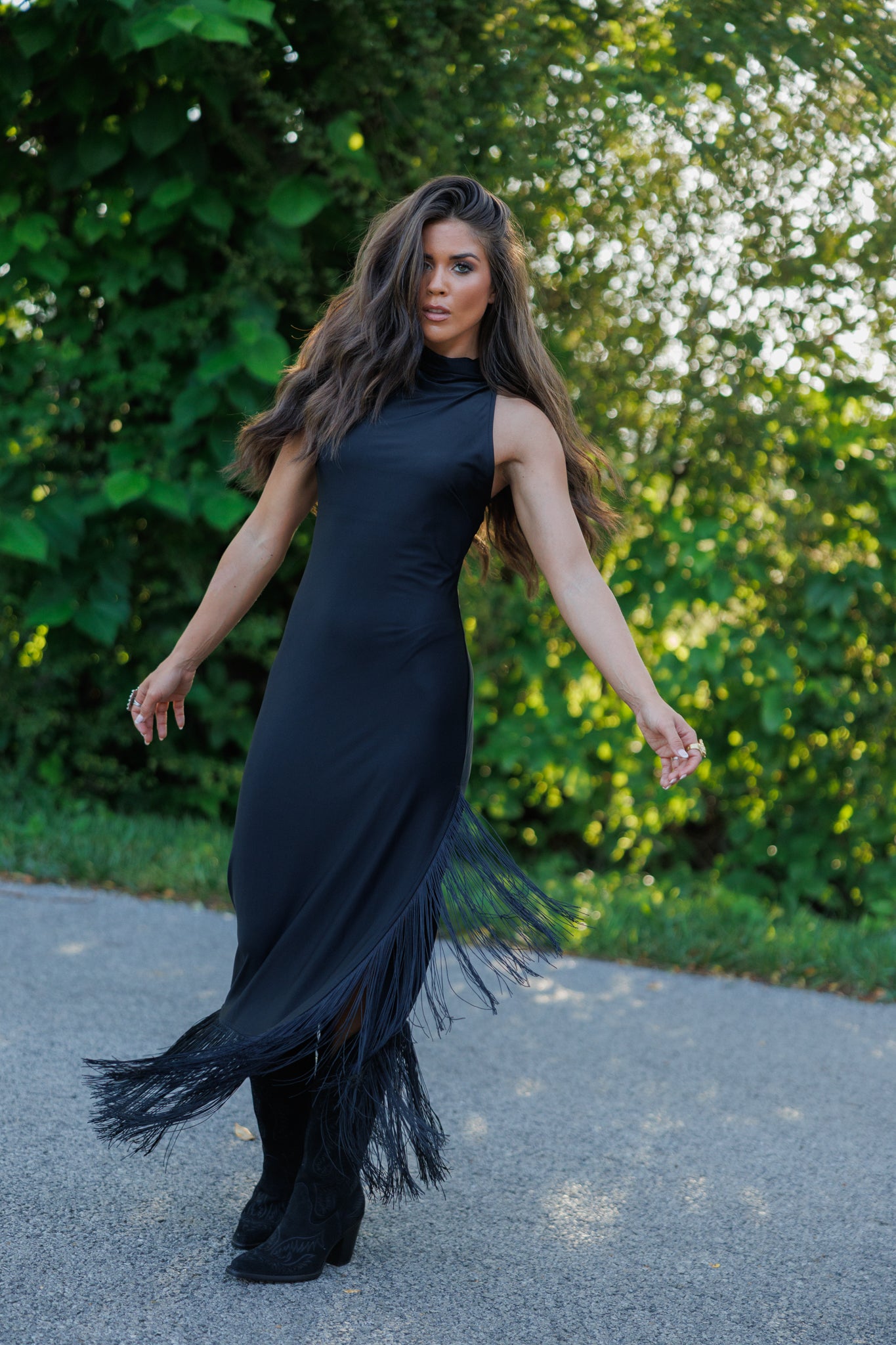 Houston Fringe Midi Dress