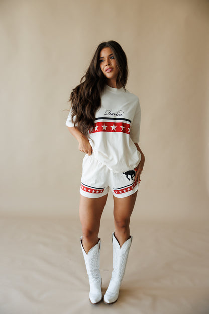 Spangled Short Sleeve Tee in Creme