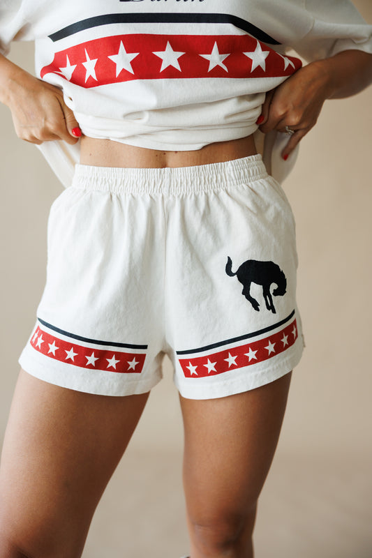 Spangled Heavy Jersey Short in Creme