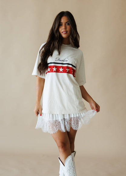 The "Ella" Lace Mini Skirt in White