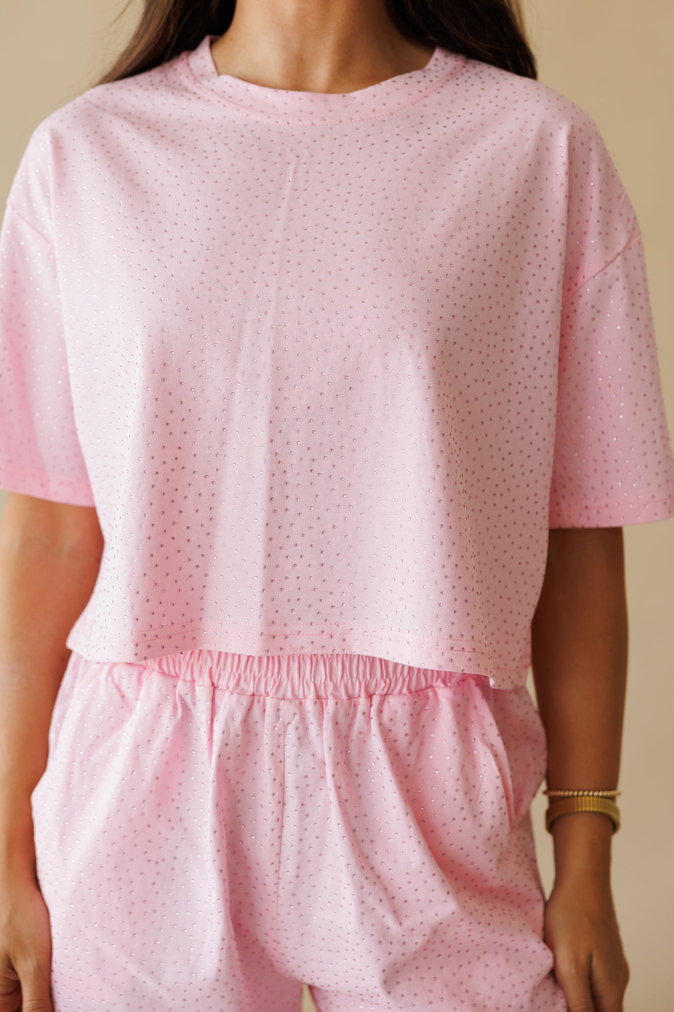 Summer Days Rhinestone Set in Light Pink