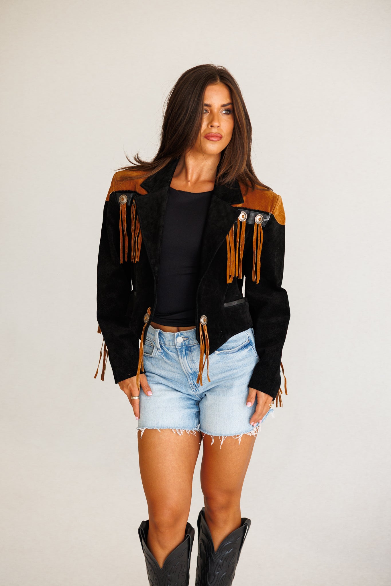 Vintage Scully Suede Concho Cropped Jacket Size Medium