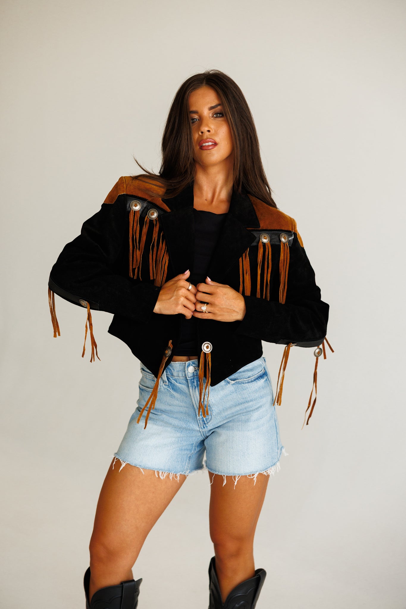 Vintage Scully Suede Concho Cropped Jacket Size Medium