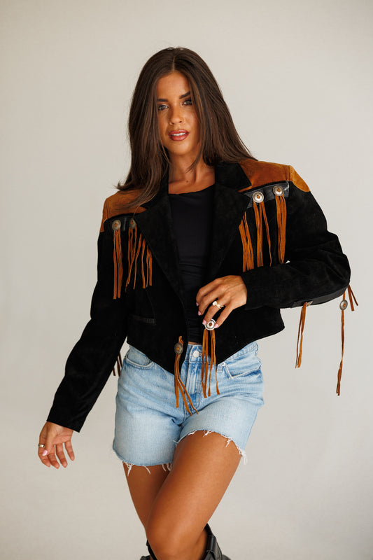 Vintage Scully Suede Concho Cropped Jacket Size Medium