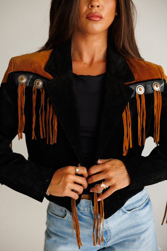 Vintage Scully Suede Concho Cropped Jacket Size Medium
