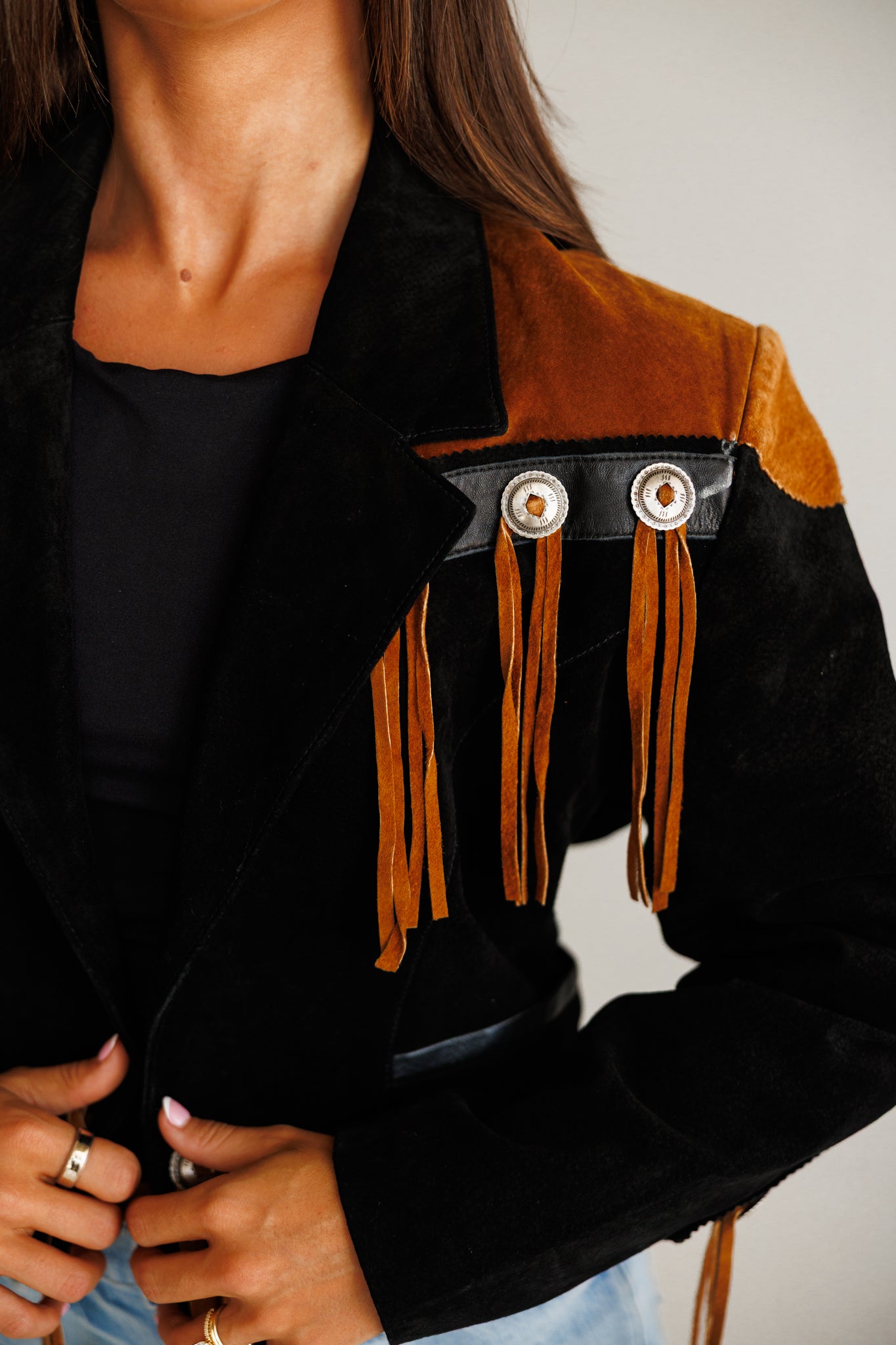 Vintage Scully Suede Concho Cropped Jacket Size Medium