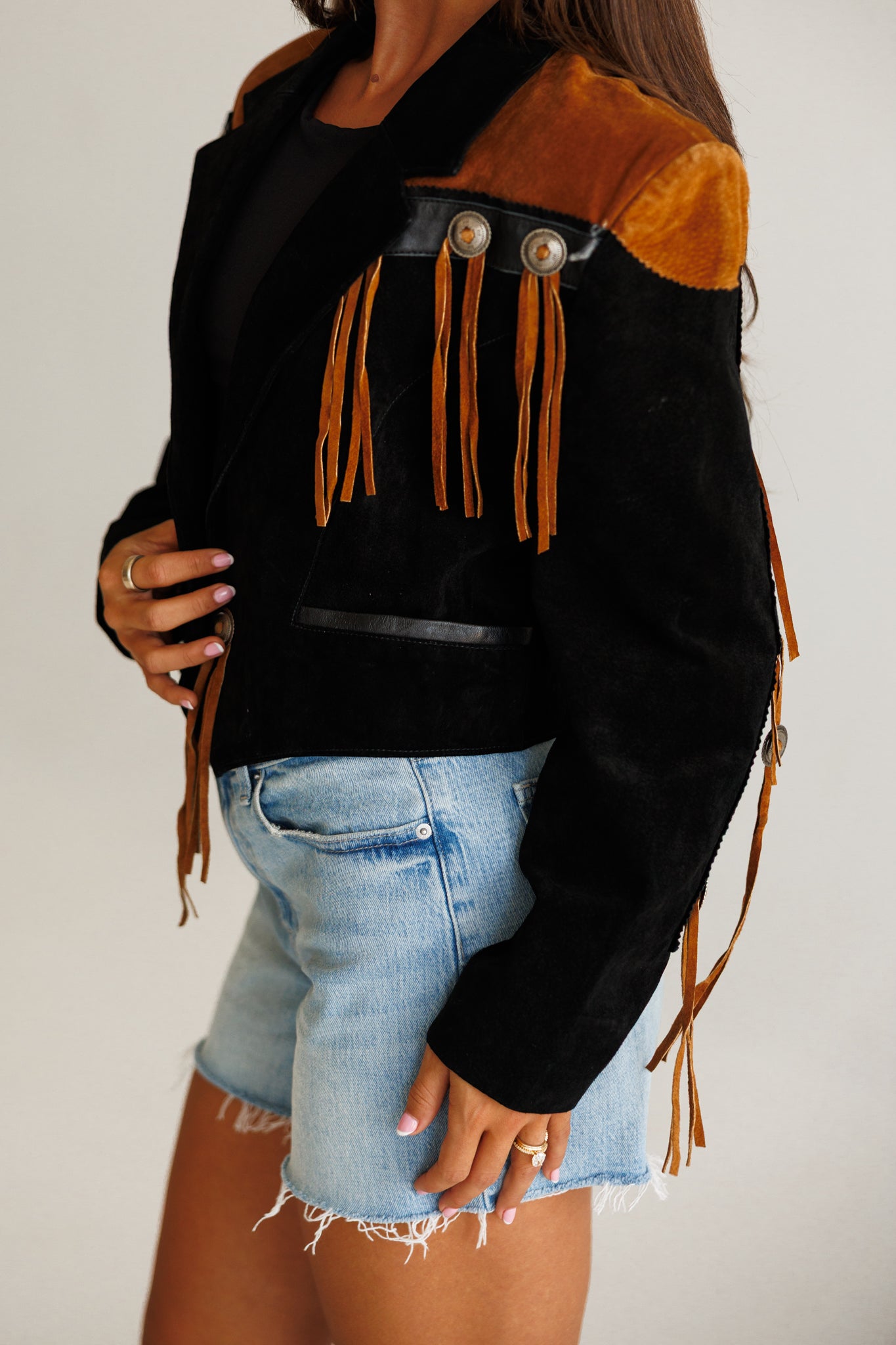 Vintage Scully Suede Concho Cropped Jacket Size Medium