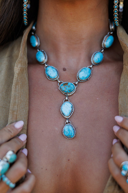 The “Elan" Kingman Turquoise and Sterling Silver Necklace - PREORDER