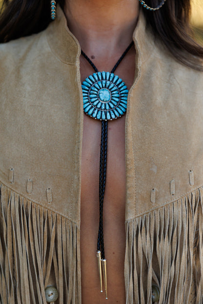 Kingman Turquoise Bolo Tie
