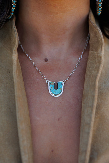 The Horse Shoe Kingman Turquoise and Sterling Silver Necklace