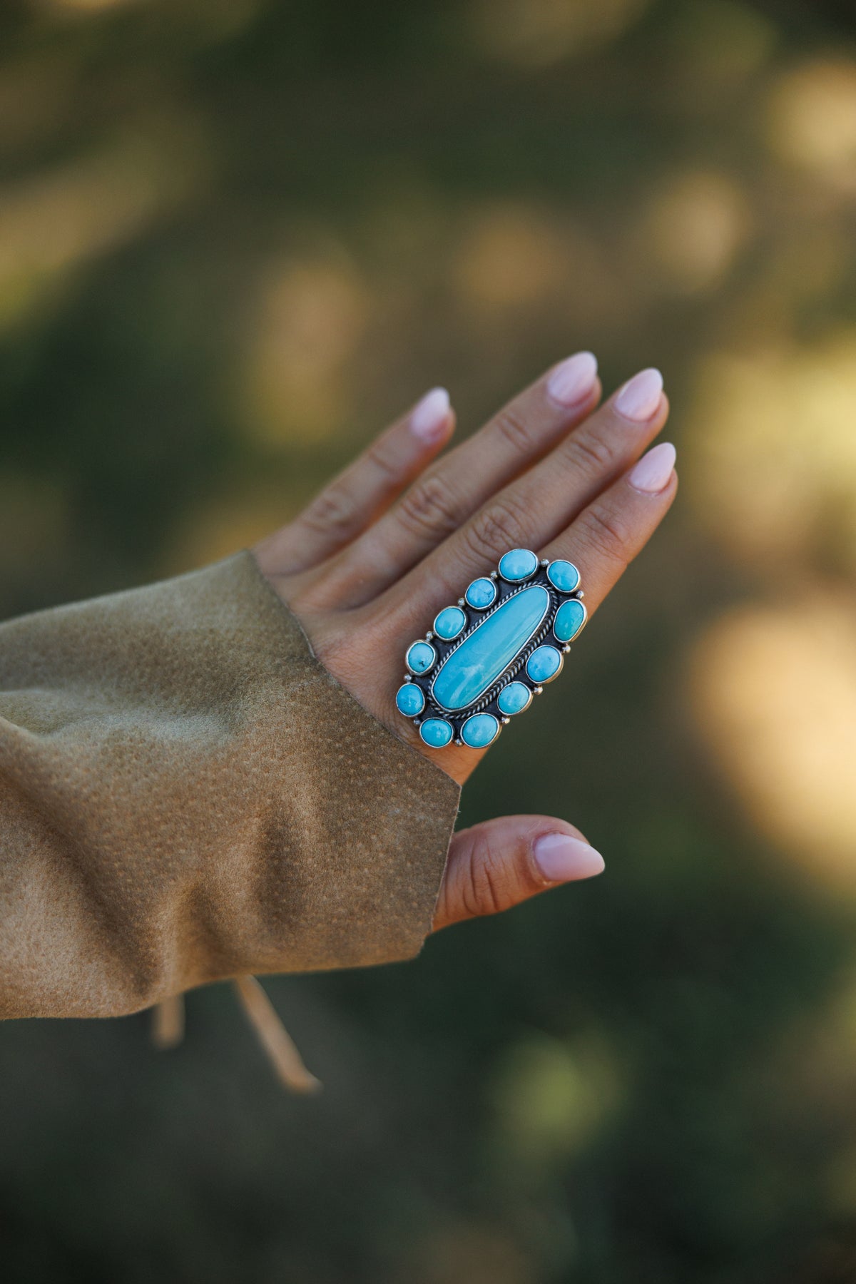 "Sundance" Adjustable Kingman Turquoise Ring