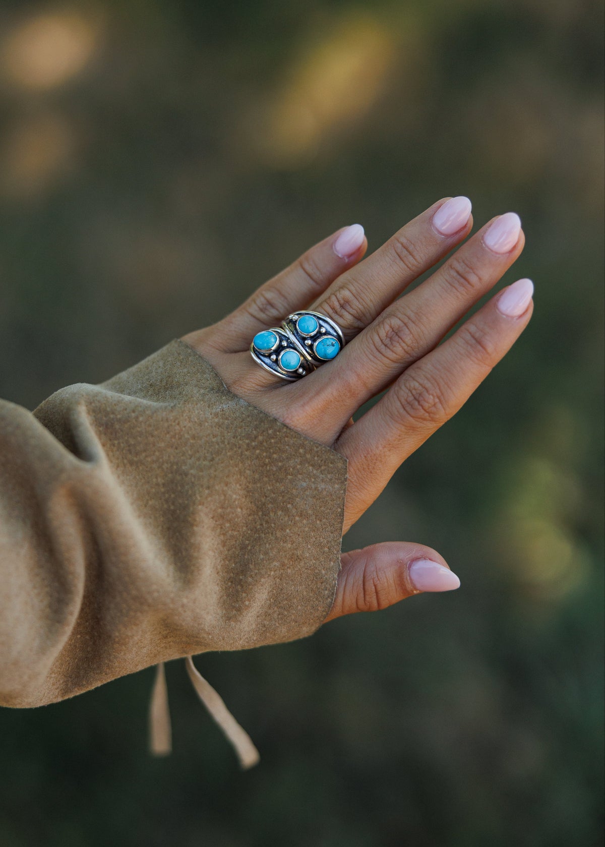 The "Stetson" Adjustable Kingman Turquoise Ring