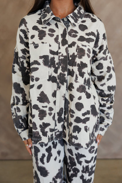 "Out West" Cow Print Jacket