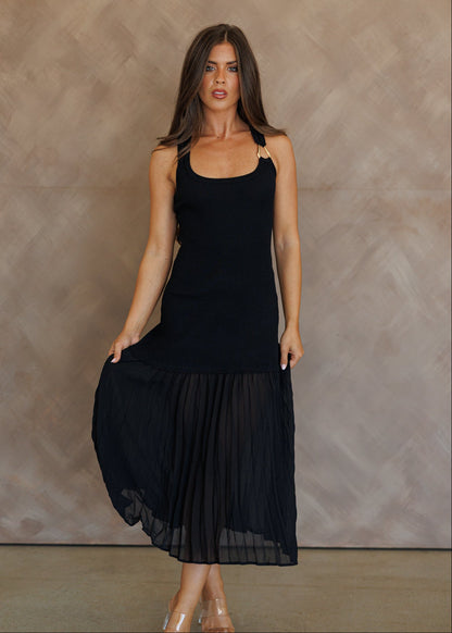 Cannes Black Midi Dress