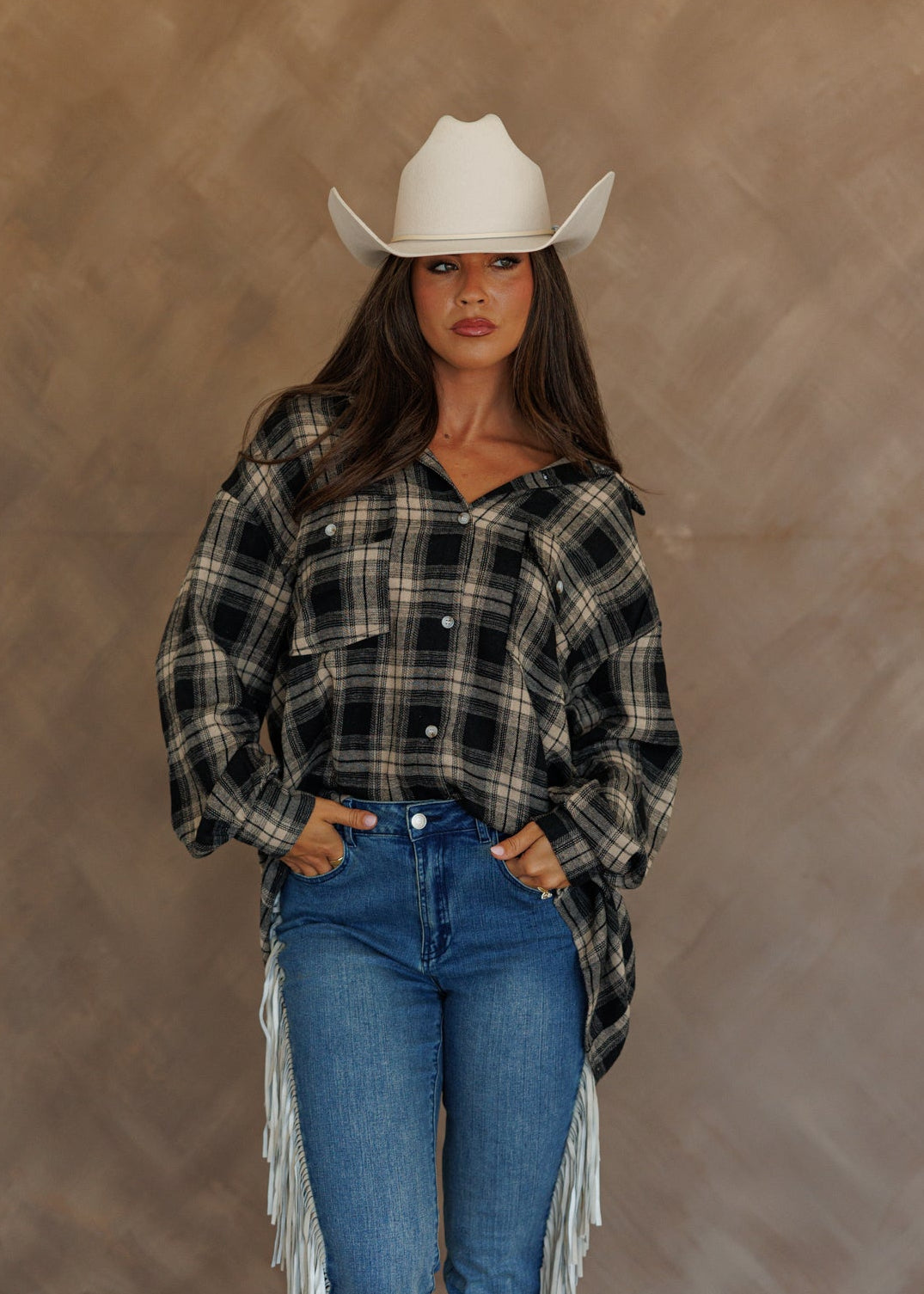 "Heritage" Plaid Button Down in Black