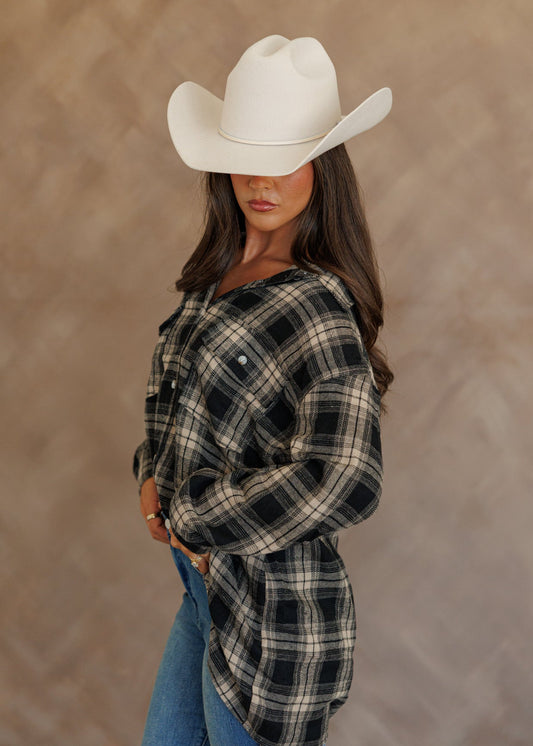 "Heritage" Plaid Button Down in Black