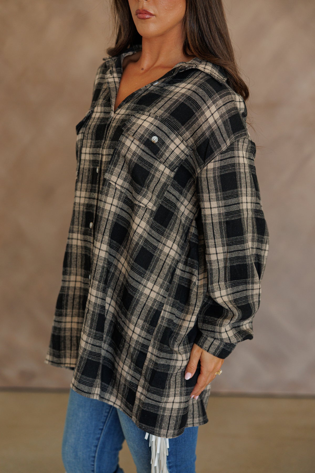 "Heritage" Plaid Button Down in Black