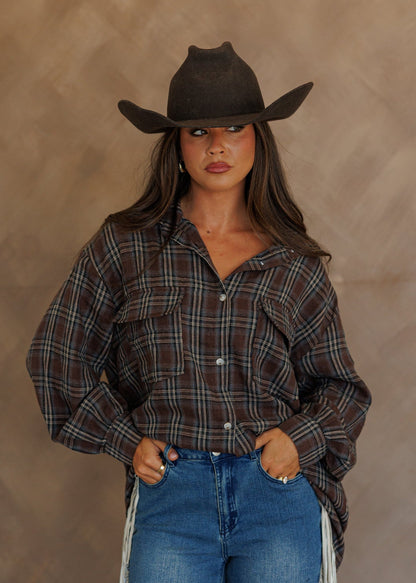 "Heritage" Plaid Button Down in Brown