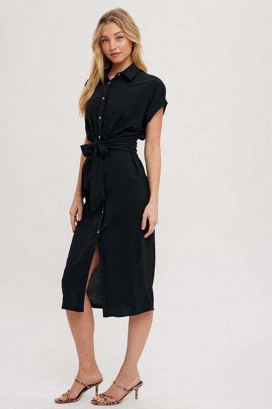 NEW!! Stella Button Down Dress in Black