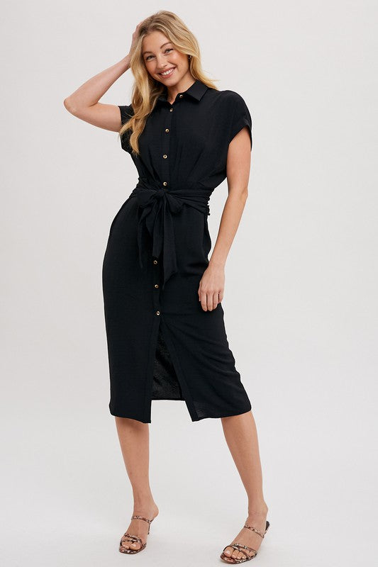 NEW!! Stella Button Down Dress in Black