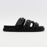 NEW!! The Studded Lowkey Famous Slide in Black