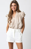 NEW!! Poppy Linen Blouse in Tan