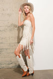 AS SEEN ON MCKINLI!! Rylie Faux Leather Fringe Dress