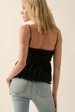 BEST SELLER!! Ella Lace Peplum Top in Black