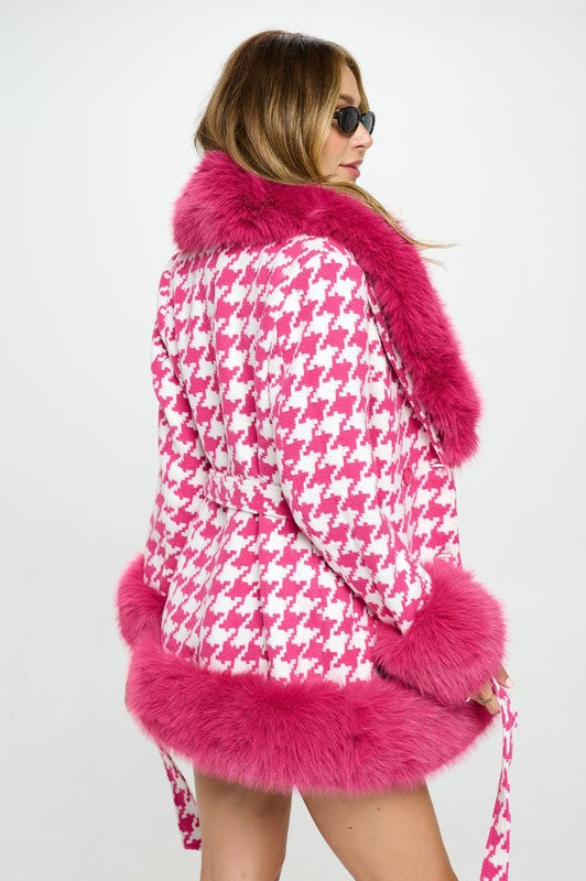 NEW!! Houston Fur Coat in Pink