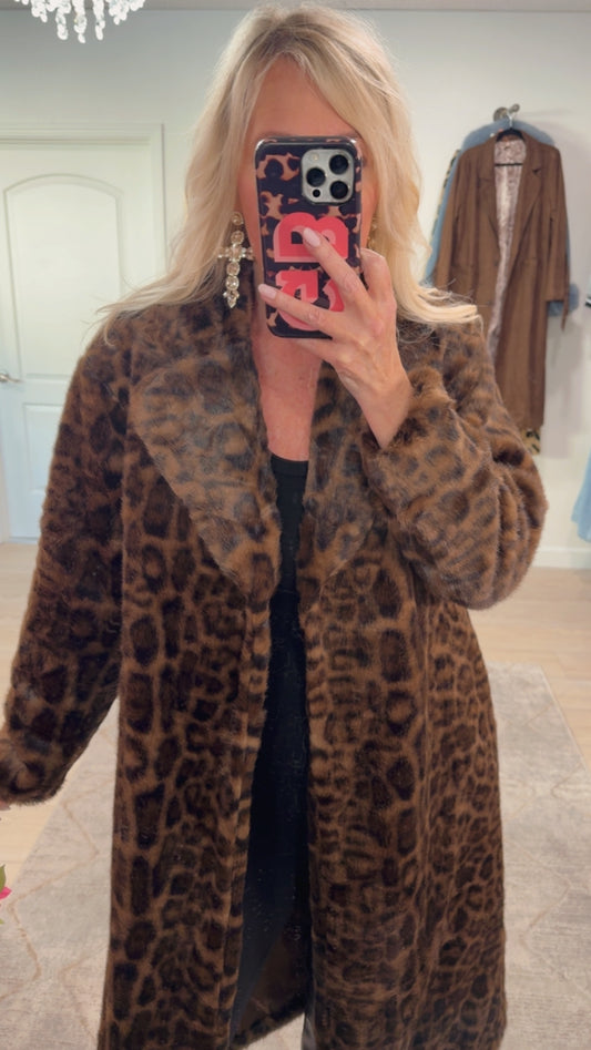 NEW!! "Luxe Muse" Cheetah Faux Fur Coat